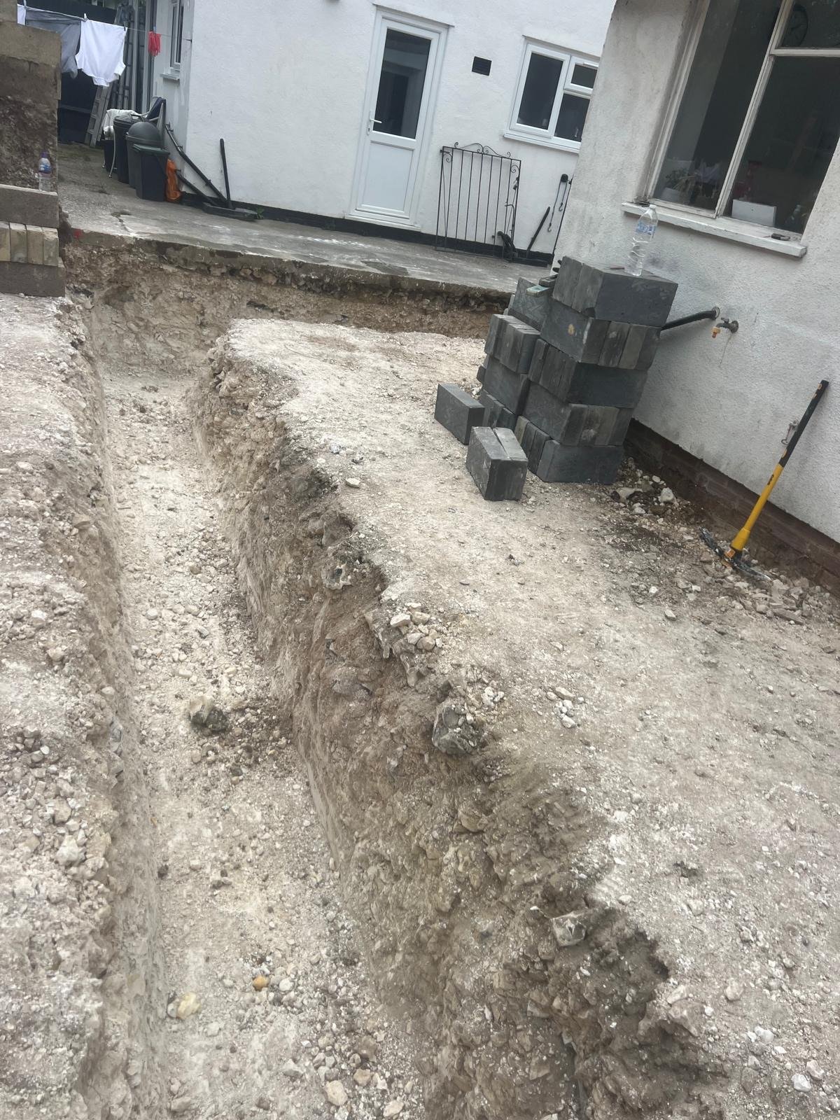 Foundation trenches and blockwork